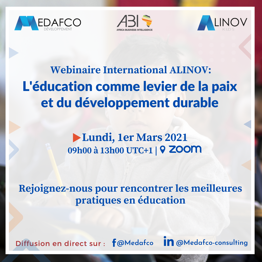 La participation de Mme MERABET Aziza  en tant que speaker au Webinaire International ALINOV "L'éducation comme levier de la paix et du développement durable